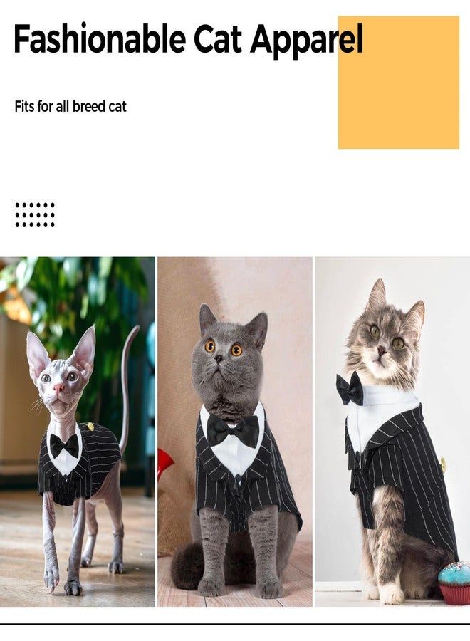 دينتران طقم بدلة رسمية للقطط من دينترون، زي رسمي لقطط سفينكس مع ربطة عنق، قميص أنيق للقطط، ملابس فاخرة، زي رسمي للقطط الصغيرة، زي زفاف للقطط فقط - Image 4